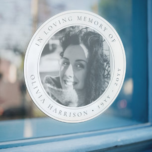 Autocollant Pour Fenêtre Mémorial élégant   Funeral Favoriser Noir et Blanc