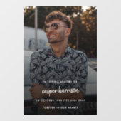 Autocollant Pour Fenêtre Memorial funéraire moderne | Célébration de la vie (Feuille)