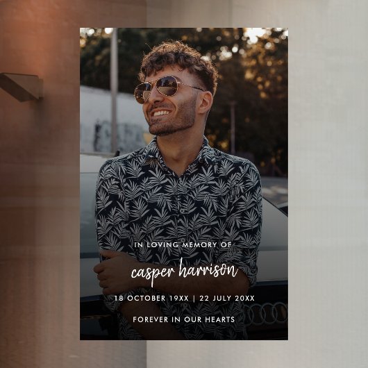 Autocollant Pour Fenêtre Memorial funéraire moderne | Célébration de la vie