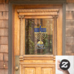 Autocollant Pour Fenêtre Menorah avec lumière joyeuse Hanoukka<br><div class="desc">Idéal pour fêter la saison Hanoukka,  ce design présente notre graphique vectorielle menorah originale avec calligraphie de texte,  "Happy Hanoukka" salutation.  Conception composite par Holiday Hearts Designs (droits réservés).</div>