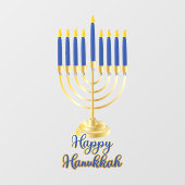 Autocollant Pour Fenêtre Menorah avec lumière joyeuse Hanoukka (Feuille)