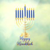 Autocollant Pour Fenêtre Menorah avec lumière joyeuse Hanoukka (Feuille 3)
