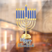 Autocollant Pour Fenêtre Menorah avec lumière joyeuse Hanoukka (Feuille 2)