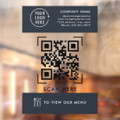 Autocollant Pour Fenêtre Menu Code QR | Logo Entreprise Sans Contact (Feuille 2)