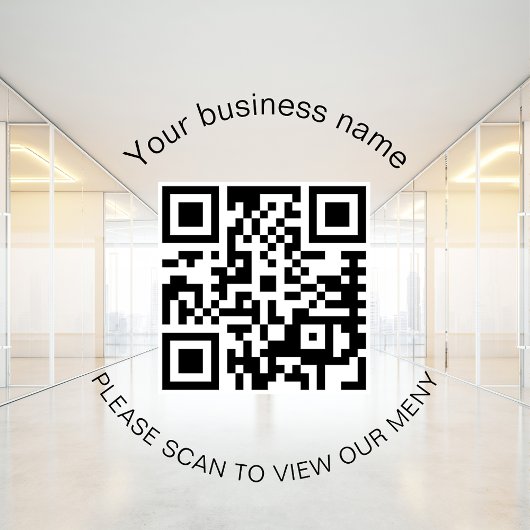 Autocollant Pour Fenêtre Menu code QR scanner restaurant bar café