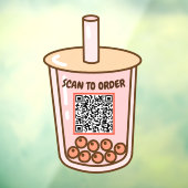 Autocollant Pour Fenêtre Menu de code QR de l'analyse sans contact de thé b (Feuille 3)