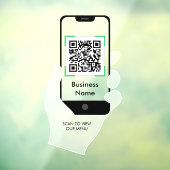 Autocollant Pour Fenêtre Menu de commande de café du restaurant QR Code san (Feuille 3)