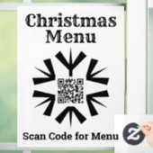 Autocollant Pour Fenêtre Menu de Noël Flocon de neige avec QR Code (Maison)