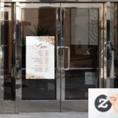 Autocollant Pour Fenêtre Menu des services Beige Tropical et Menthe (Porte de bureau)