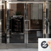 Autocollant Pour Fenêtre Menu des services Black Rose Gold Agate (Porte de bureau)