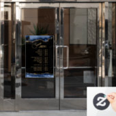 Autocollant Pour Fenêtre Menu des services Blue Agate (Porte de bureau)