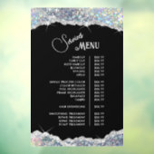 Autocollant Pour Fenêtre Menu des services de Faux Silver Iridescent Glitte (Feuille 3)