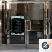 Autocollant Pour Fenêtre Menu des services de paillettes sarcelle fausses (Porte de bureau)