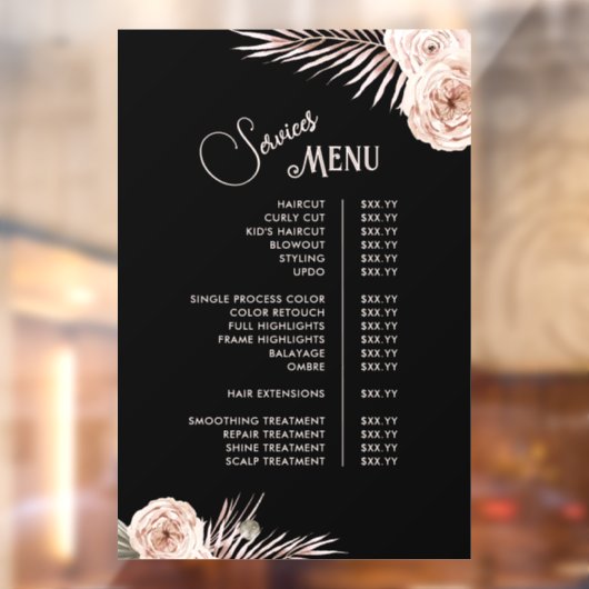 Autocollant Pour Fenêtre Menu des services de roses tropicales (Feuille 2)