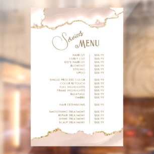Autocollant Pour Fenêtre Menu des services d'Ivoire Blush Agate