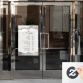 Autocollant Pour Fenêtre Menu des services en Agate Blanche (Porte de bureau)