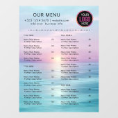 Autocollant Pour Fenêtre Menu du Restaurant | Café de Traiteur Logo Minimal (Feuille)