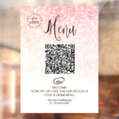 Autocollant Pour Fenêtre *~* Menu du Restaurant Glitter QR LOGO (Feuille 2)