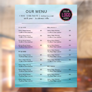 Autocollant Pour Fenêtre Menu du Restaurant   Logo Minimaliste Traiteur Caf
