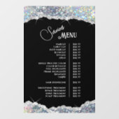 Autocollant Pour Fenêtre Menu Faux Silver Iridescente Parties scintillant S (Feuille)