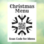 Autocollant Pour Fenêtre Menu Noël Flocon de neige avec code QR (Feuille 3)