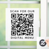 Autocollant Pour Fenêtre Menu numérique de code QR professionnel simple (Maison)