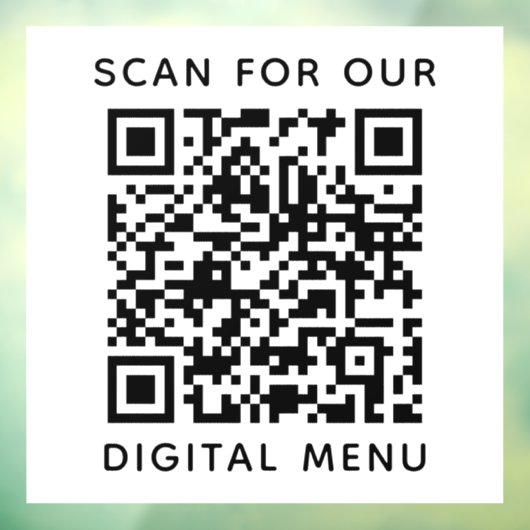 Autocollant Pour Fenêtre Menu numérique de code QR professionnel simple (Feuille 3)