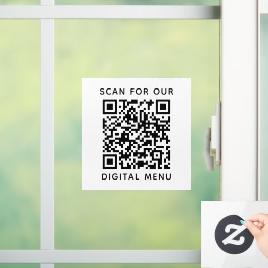 Autocollant Pour Fenêtre Menu numérique de code QR professionnel simple (Maison)