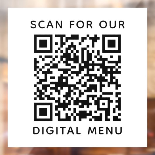Autocollant Pour Fenêtre Menu numérique de code QR professionnel simple (Feuille 2)
