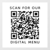 Autocollant Pour Fenêtre Menu numérique de code QR professionnel simple (Feuille)