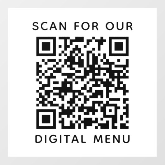 Autocollant Pour Fenêtre Menu numérique de code QR professionnel simple (Feuille)