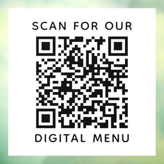 Autocollant Pour Fenêtre Menu numérique de code QR professionnel simple (Feuille 3)