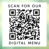 Autocollant Pour Fenêtre Menu numérique de code QR professionnel simple (Feuille 3)