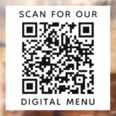 Autocollant Pour Fenêtre Menu numérique de code QR professionnel simple (Feuille 2)