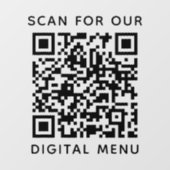 Autocollant Pour Fenêtre Menu numérique QR Code professionnel (Feuille)