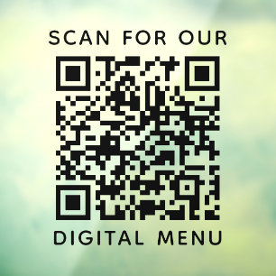Autocollant Pour Fenêtre Menu numérique QR Code professionnel