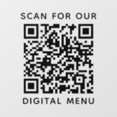 Autocollant Pour Fenêtre Menu numérique QR Code professionnel (Feuille)