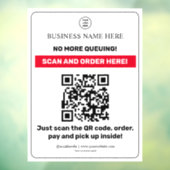 Autocollant Pour Fenêtre Menu QR Code Fenêtre de commande et de retrait | B (Feuille 3)