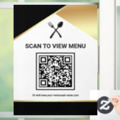 Autocollant Pour Fenêtre Menu QR Code numérique du restaurant Black Gold (Maison)