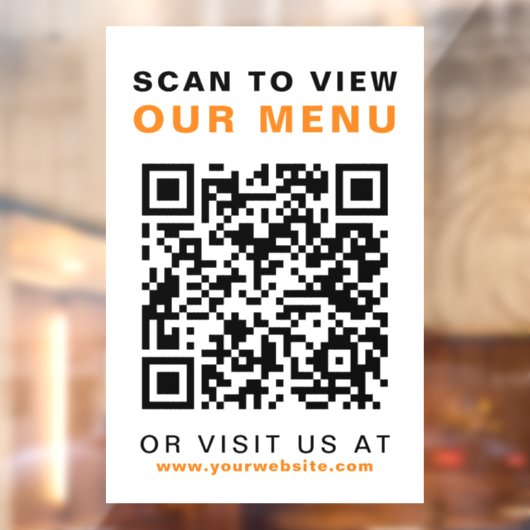Autocollant Pour Fenêtre Menu QR Code Restaurant Café (Feuille 2)