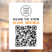 Autocollant Pour Fenêtre Menu QR Code Restaurant Café Logo (Feuille 2)