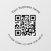 Autocollant Pour Fenêtre Menu qr code scan bar bar café (Feuille)