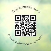 Autocollant Pour Fenêtre Menu qr code scan restaurant bar café (Feuille 3)