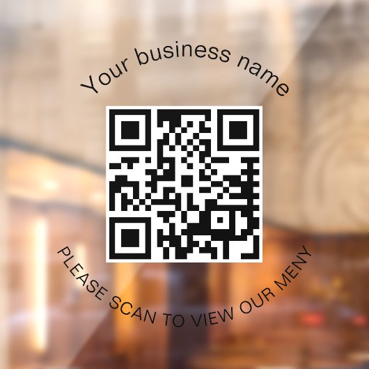 Autocollant Pour Fenêtre Menu qr code scan restaurant bar café (Feuille 2)