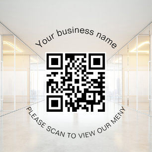 Autocollant Pour Fenêtre Menu qr code scan restaurant bar café
