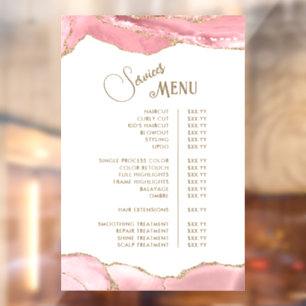 Autocollant Pour Fenêtre Menu Services Agate Blush Rose