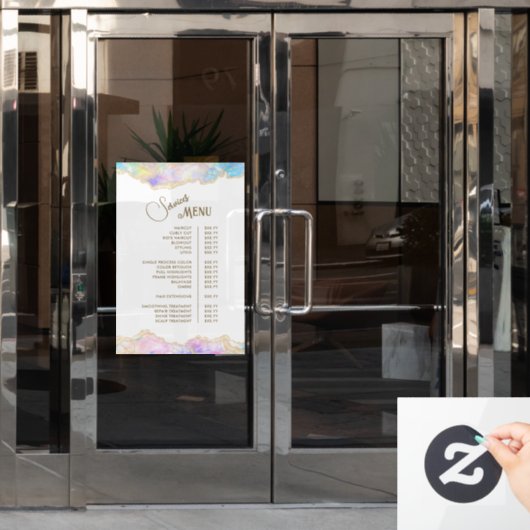 Autocollant Pour Fenêtre Menu Services de conception Optique Bleu (Porte de bureau)