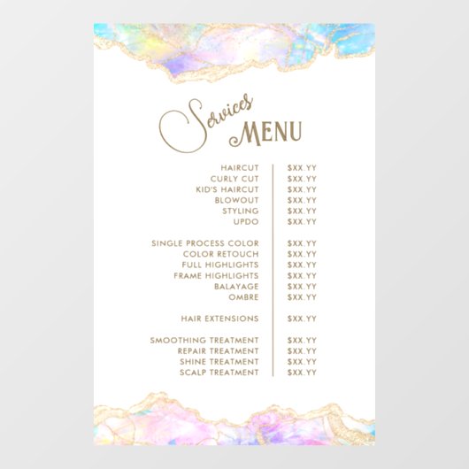 Autocollant Pour Fenêtre Menu Services de conception Optique Bleu (Feuille)
