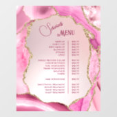 Autocollant Pour Fenêtre Menu Services Faux Feuille de Pink Agate (Feuille)