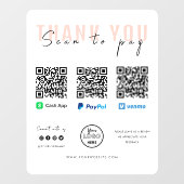 Autocollant Pour Fenêtre Merci Analyser pour payer Logo Code QR Paiement Bl (Feuille)